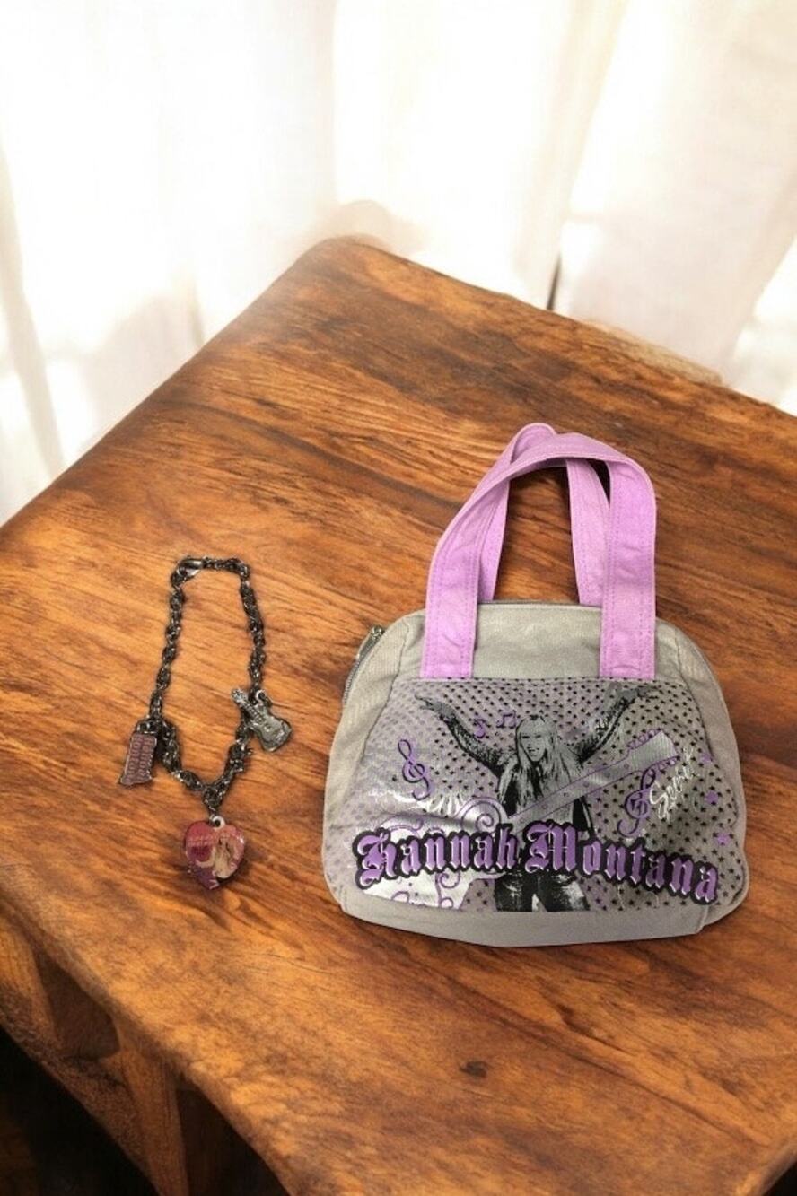 Bundle Vintage Disney Channel Hannah Montana’s Charm Bracelet and Handbag